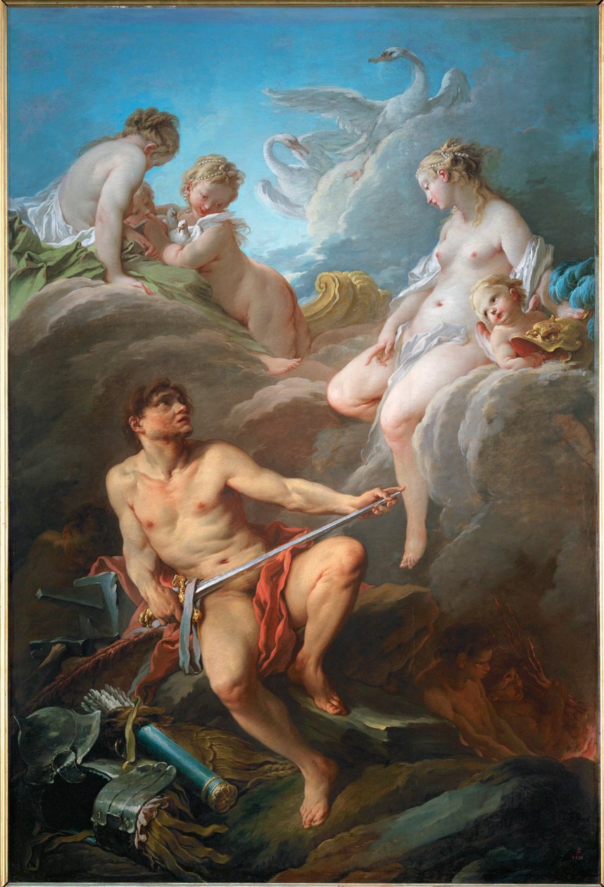 Venus demande a Vulcain des armes pour Enee - Venere chiede a Vulcano, il marito che ha lasciato, di forgiare armi per Enea, il suo figlio illegittimo ... da François Boucher
