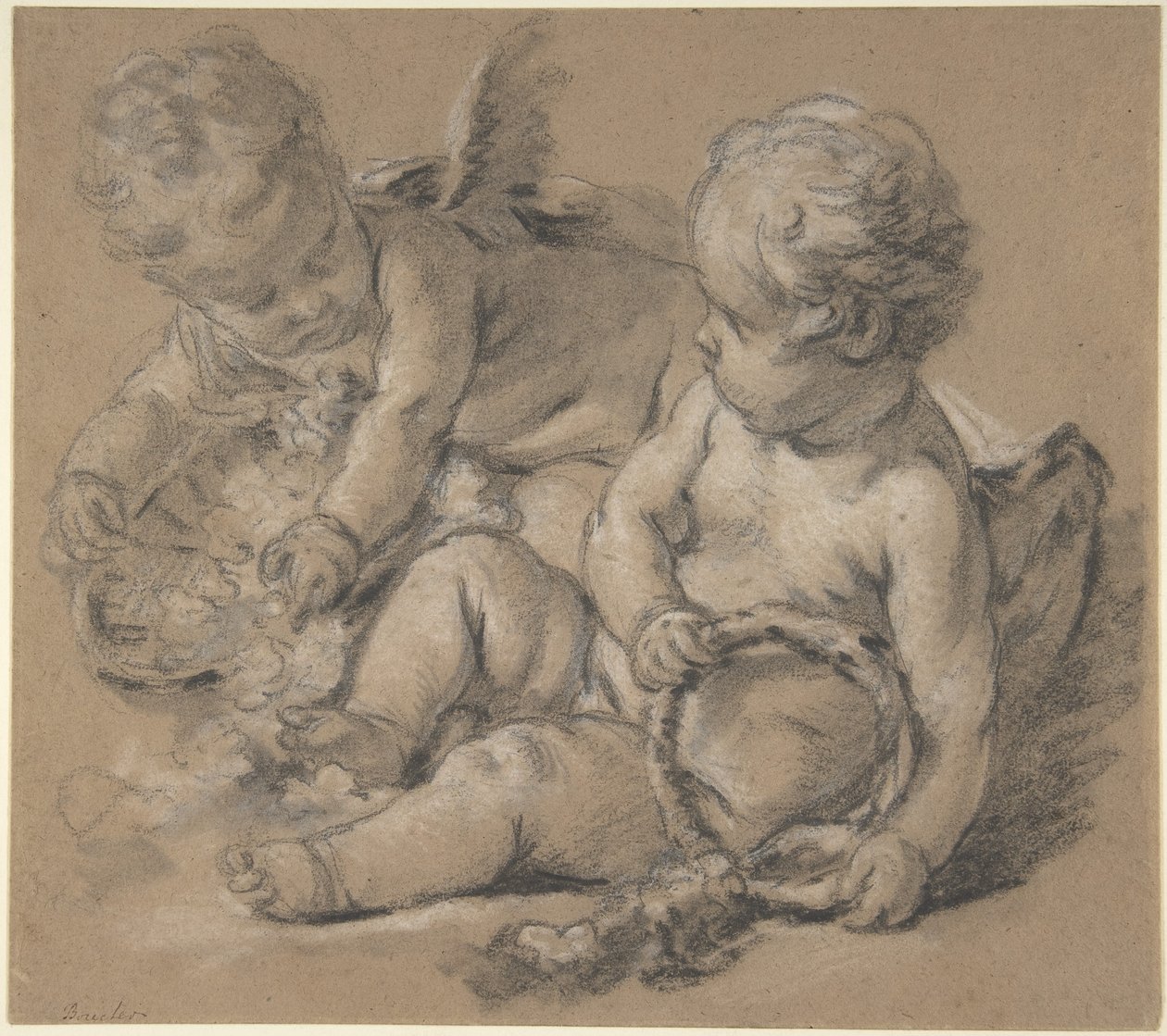 Putti alati con fiori da François Boucher