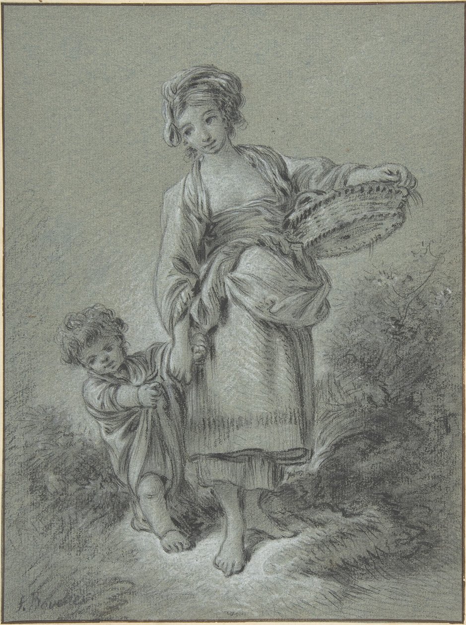Una donna e un ragazzo da François Boucher