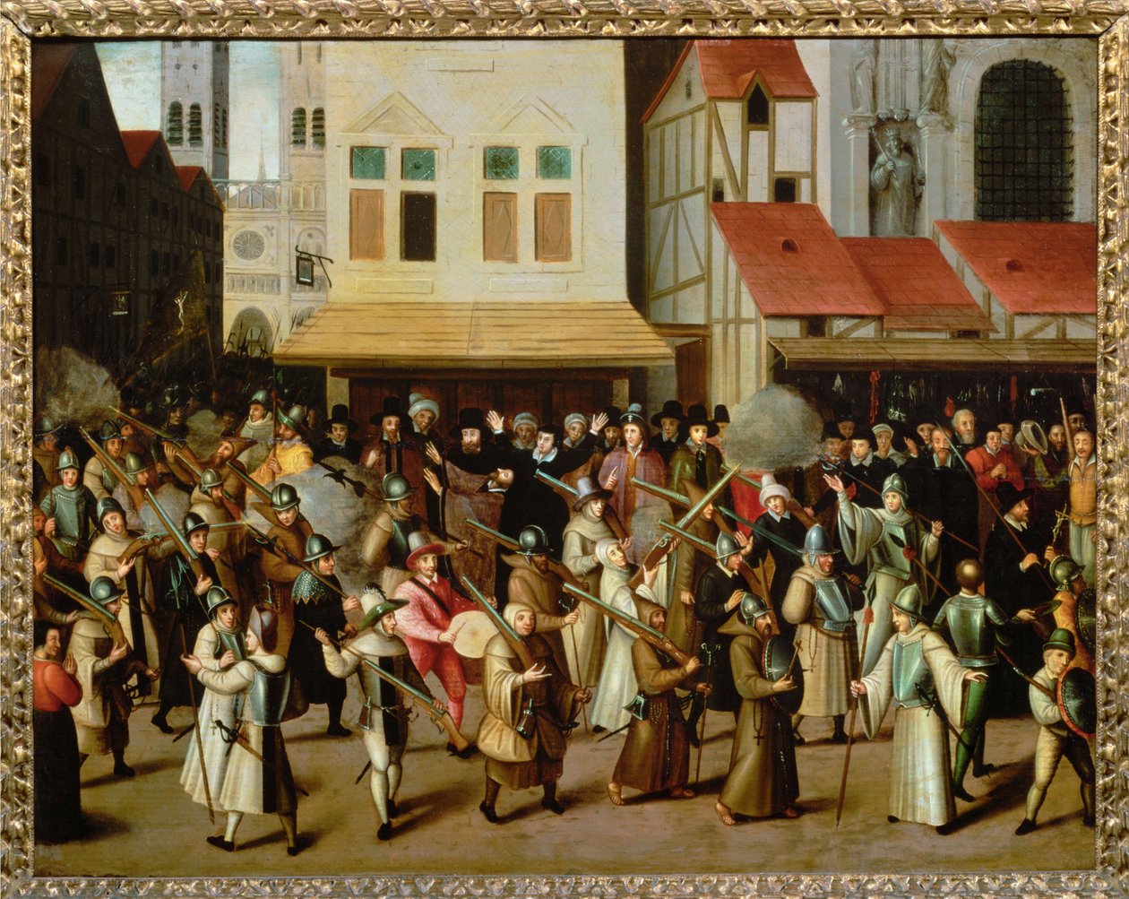 Processione della Lega cattolica in Place de Grevein Parigi da Francois Bunel