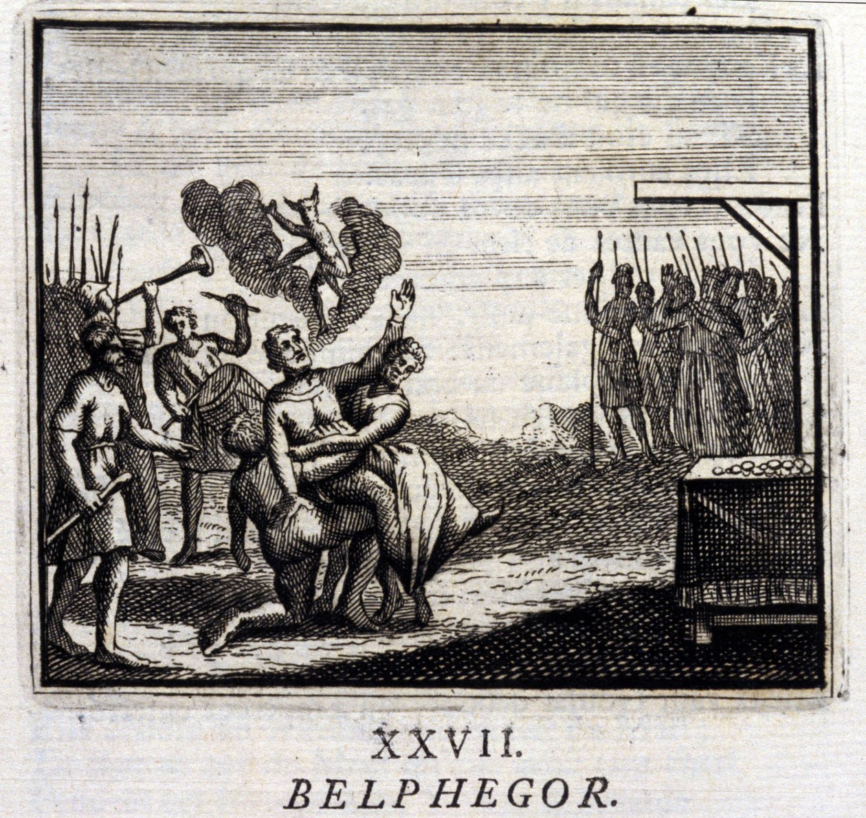 Belphegor. Favole di Jean de La Fontaine (1621-95). Illustrazione di François Chauveau (1613-1676). Edizione del 1728. da Francois Chauveau