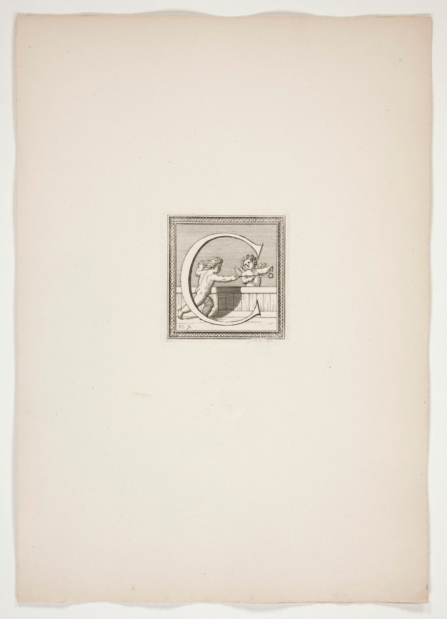 Monogramma C con putti da Francois Chauveau