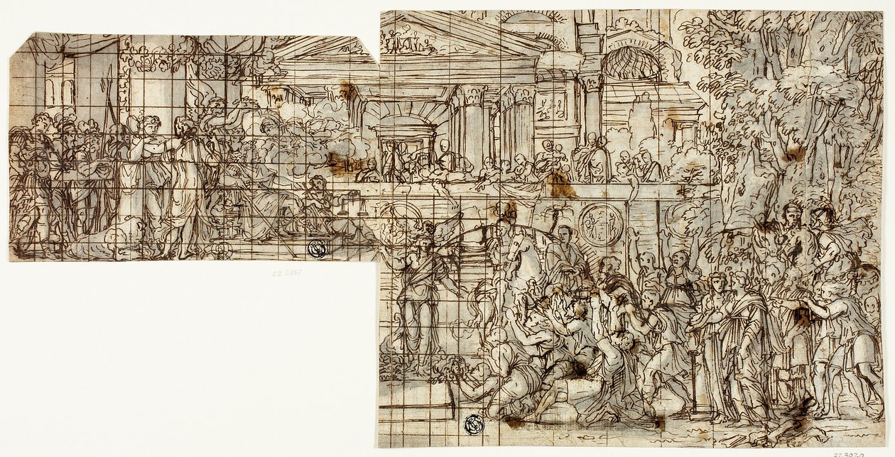 Scena mitologica: Trionfo di Alessandro (recto) da Francois Chauveau