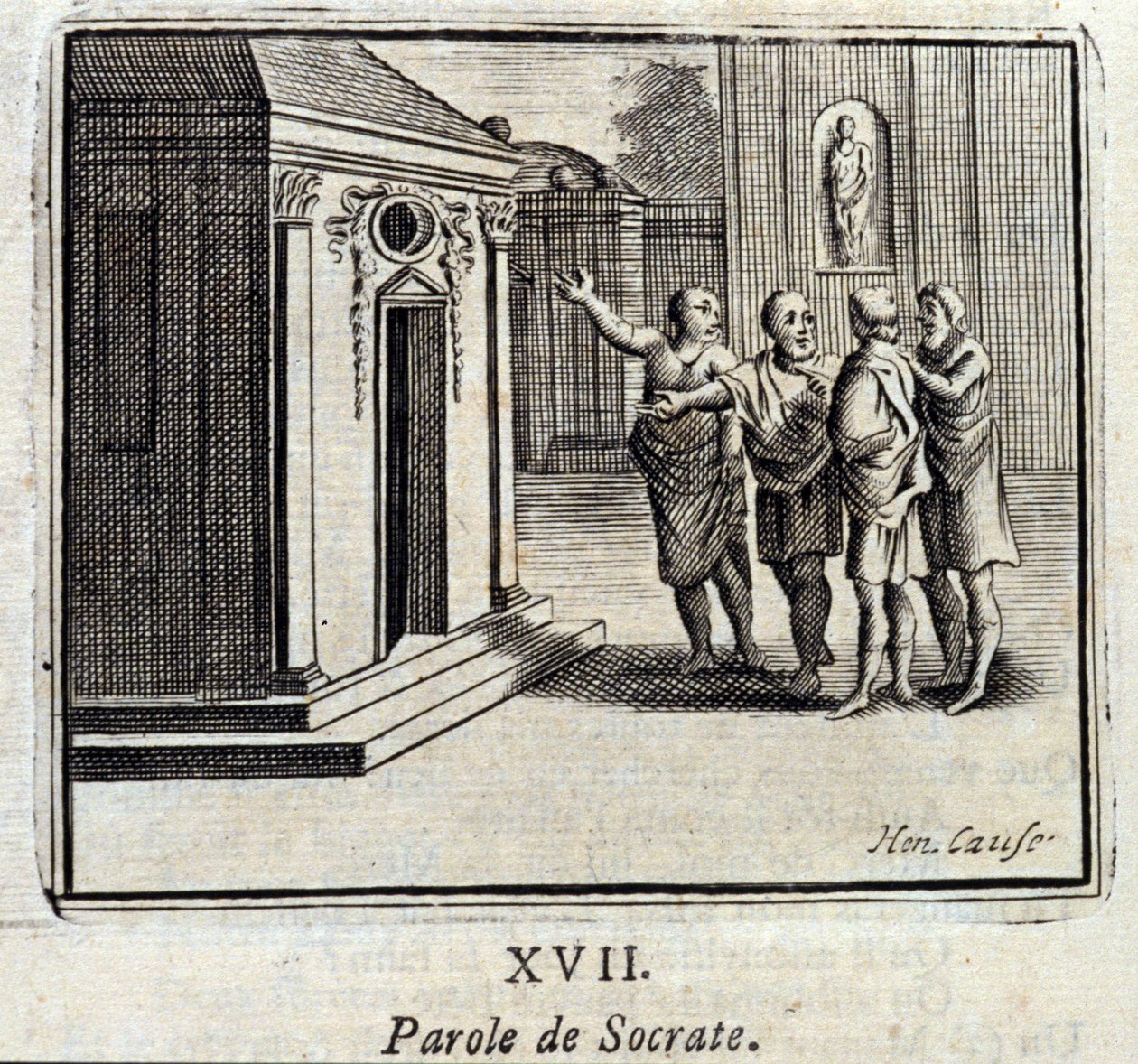 La parola di Socrate. Favole di Jean de La Fontaine. Illustrazione di François Chauveau. Edizione del 1728 da Francois Chauveau