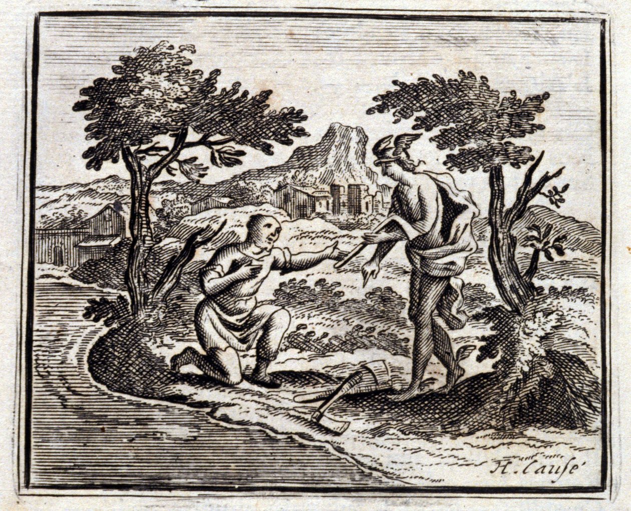 Il boscaiolo e Mercurio da Francois Chauveau