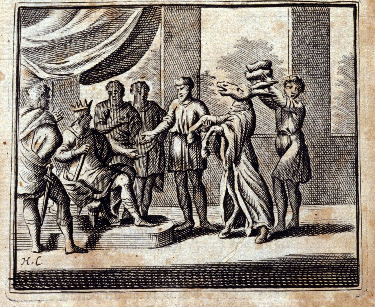 Il ciarlatano. Favole di Jean de La Fontaine (1621-95). Illustrazione di François Chauveau (1613-1676). Edizione del 1728. da Francois Chauveau