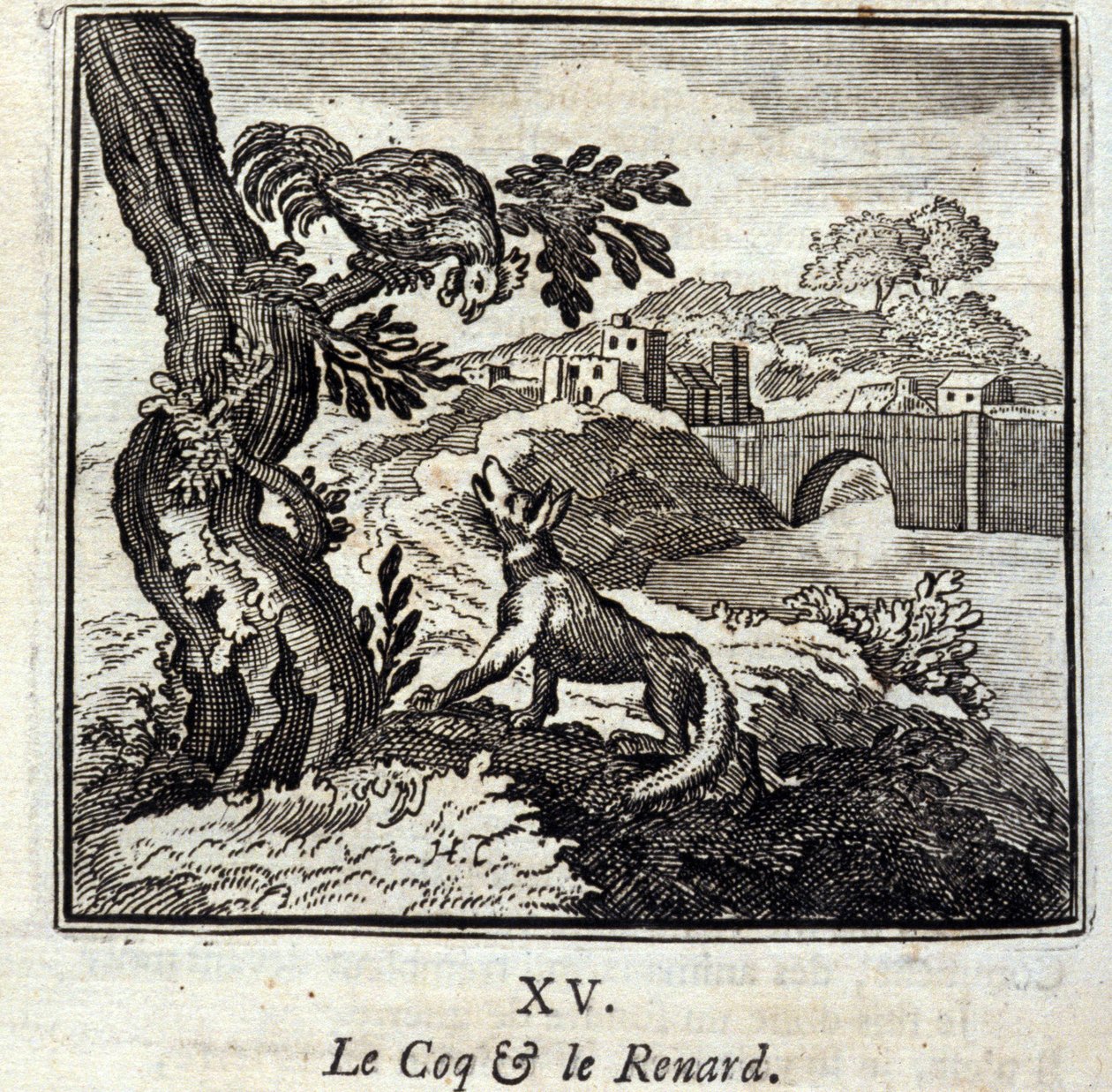 Il gallo e la volpe da Francois Chauveau