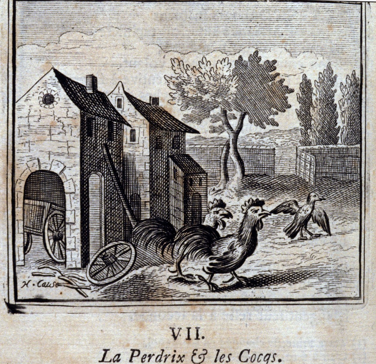 La pernice e i galli da Francois Chauveau