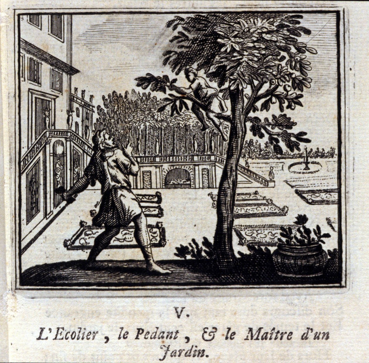 La scuola pedante e il maestro di un giardino da Francois Chauveau
