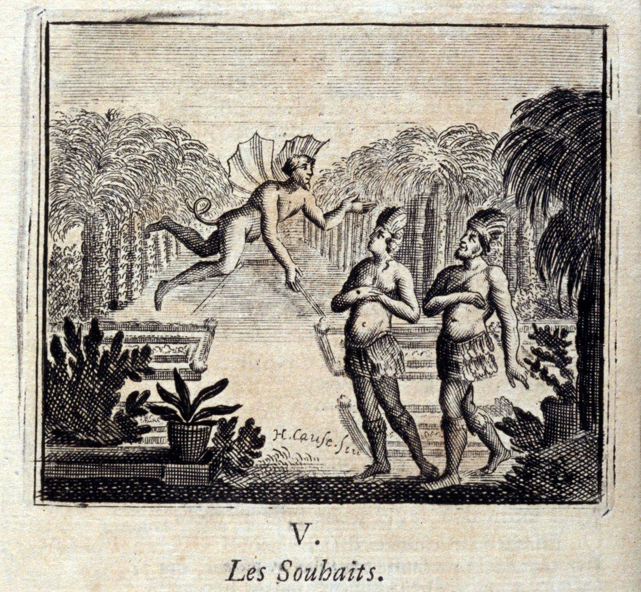 Desideri. Favole di Jean de La Fontaine (1621-95). Illustrazione di François Chauveau (1613-1676). Edizione del 1728 da Francois Chauveau