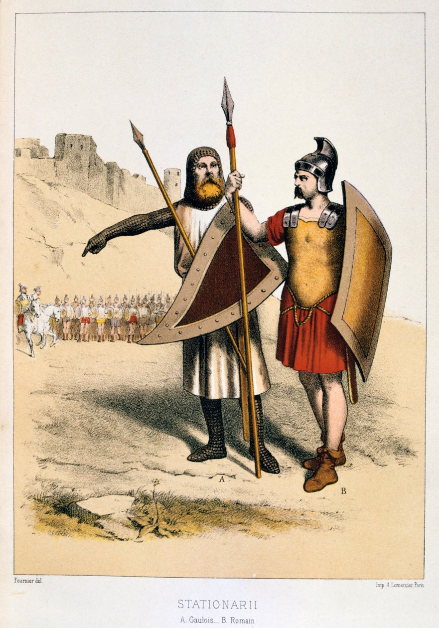 Stationarii, un gallo e un romano, c1887 da Francois Cudet