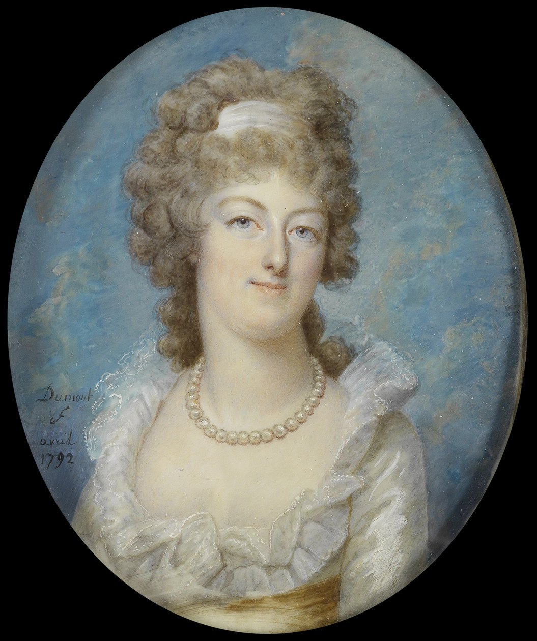 Ritratto della regina Maria Antonietta con una collana di perle, 1792 da Francois Dumont