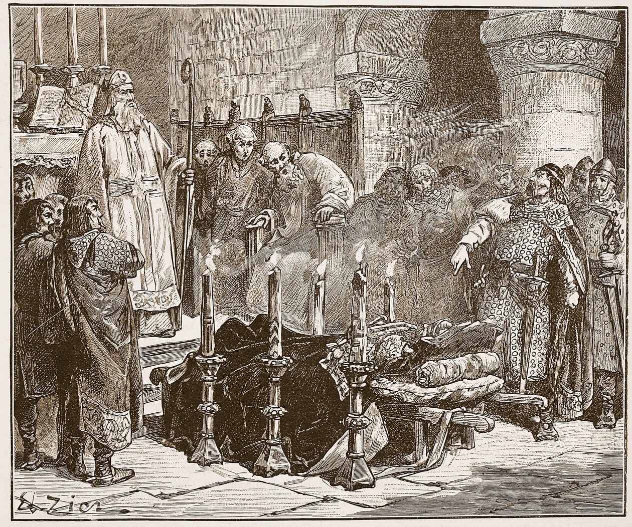 Fitz-Arthur che proibisce la sepoltura di William, illustrazione da 
