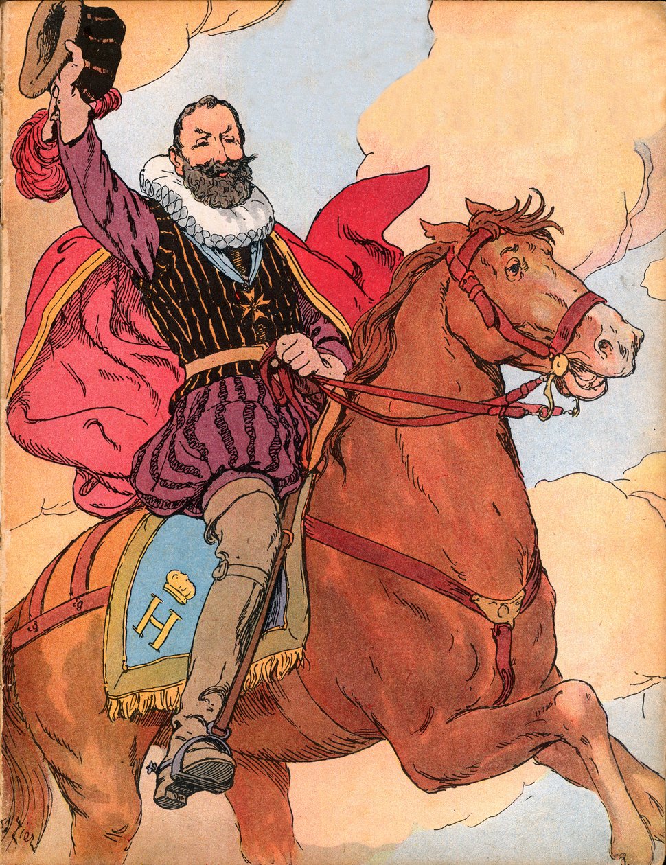 Re Enrico IV (1553-1610) (Re di Francia Enrico IV) Illustrazione di François Edouard Zier (1856-1924) in 