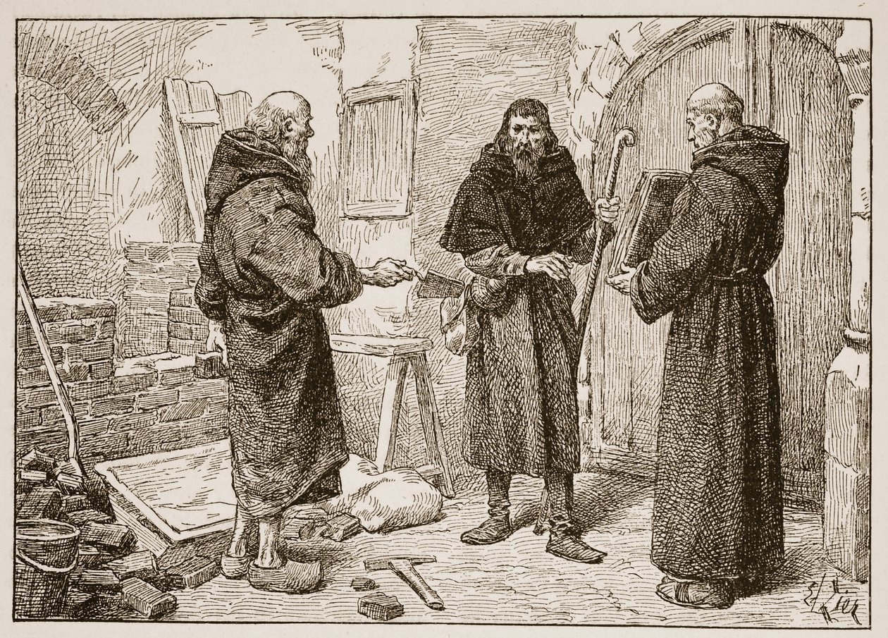 Accoglienza di Lanfranco da parte di Herlwin, illustrazione da 