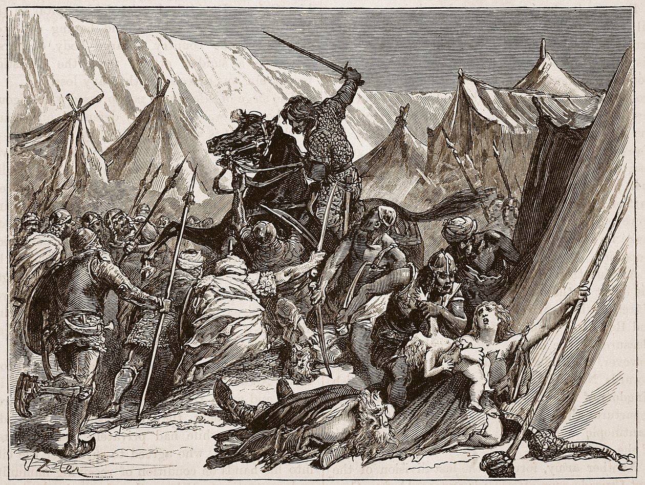 Roberto di Normandia che raduna i crociati, illustrazione da 