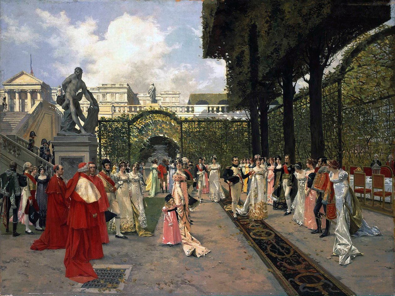 Napoleone I e il Re di Roma a Saint-Cloud nel 1811 da Francois Flameng