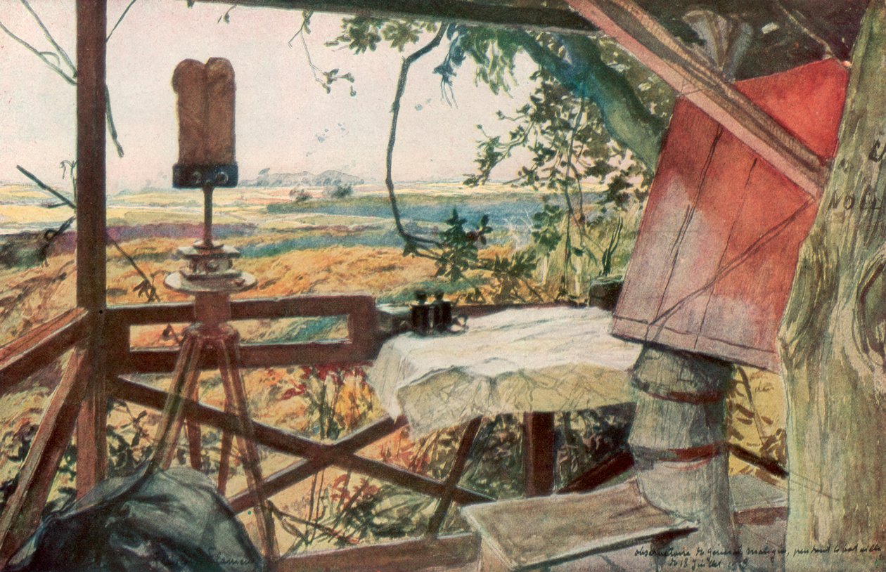 Posto di osservazione del Generale Mangin, 18 luglio 1918, Villers-Cotterets, Aisne, Francia, 1926 da Francois Flameng