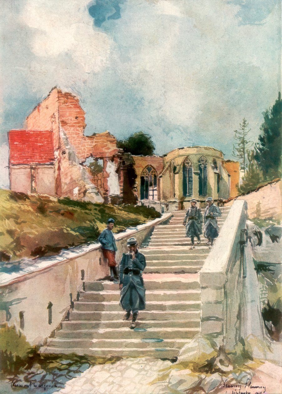 La Chiesa di Clermont-en-Argonne, Francia da Francois Flameng