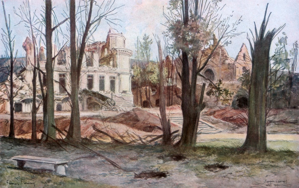 Le Rovine di una Casa, Soupir, Prima Guerra Mondiale, aprile 1917 da Francois Flameng