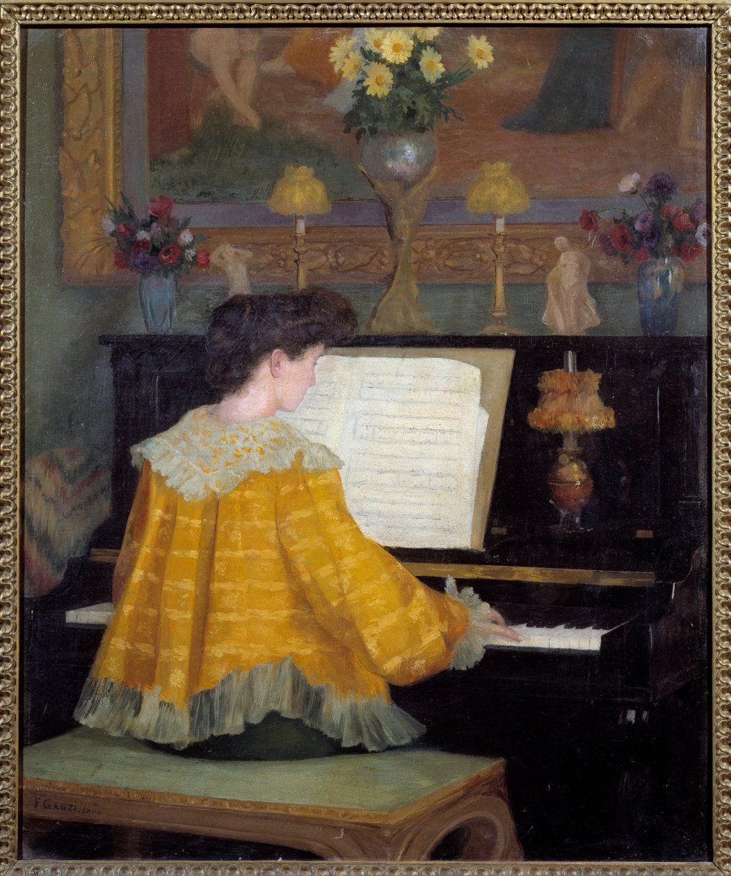 Giovane ragazza al pianoforte da Francois Gauzi