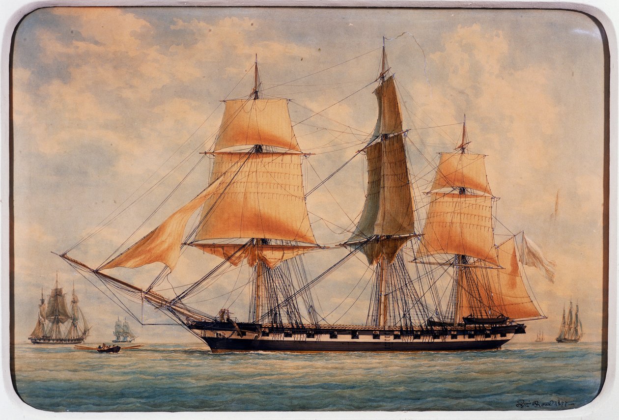 La corvetta La Favorita da Francois Geoffroy Roux