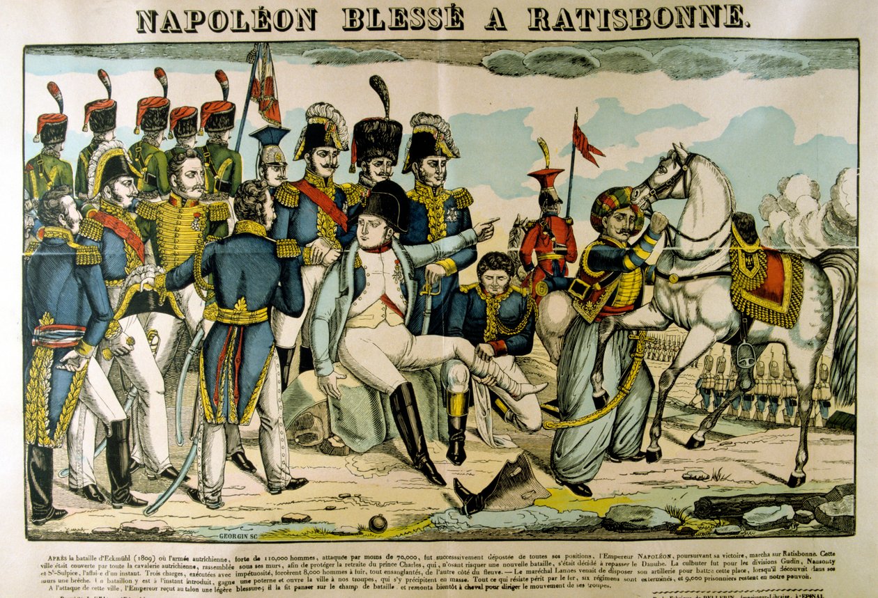 Napoleone ferito a Ratisbona, aprile 1809, c1835 da Francois Georgin