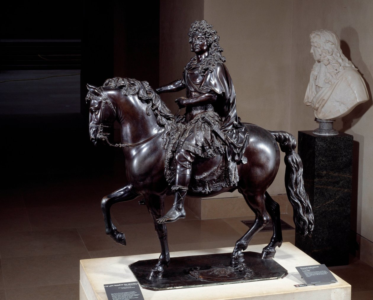 Statua equestre di Luigi XIV (1638-1715) in bronzo fuso a cera persa. Scultura di Francois Girardon (1628-1715). XVII secolo. Parigi, Museo del Louvre da Francois Girardon
