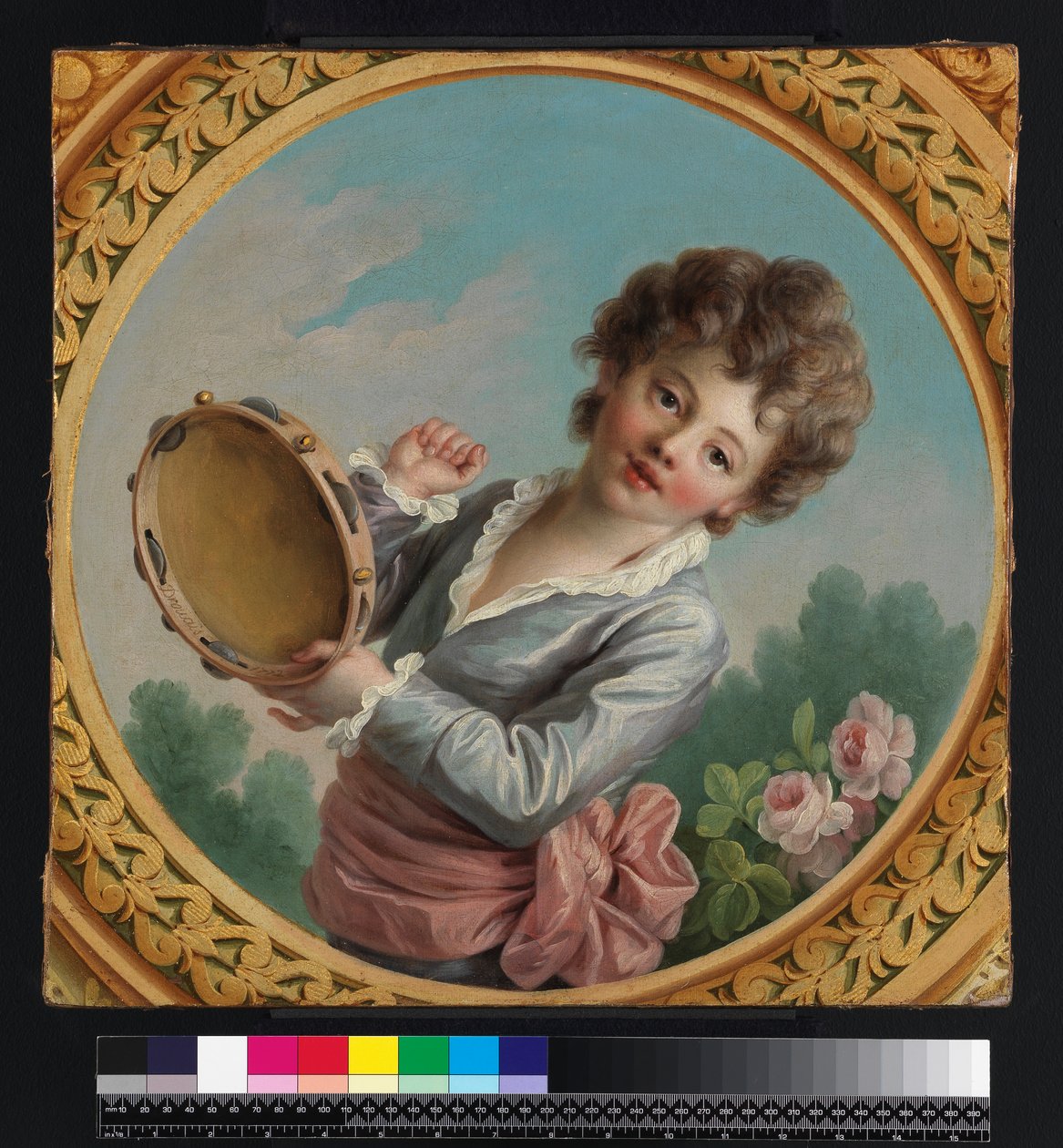 Bambino con tamburello da Francois Hubert Drouais