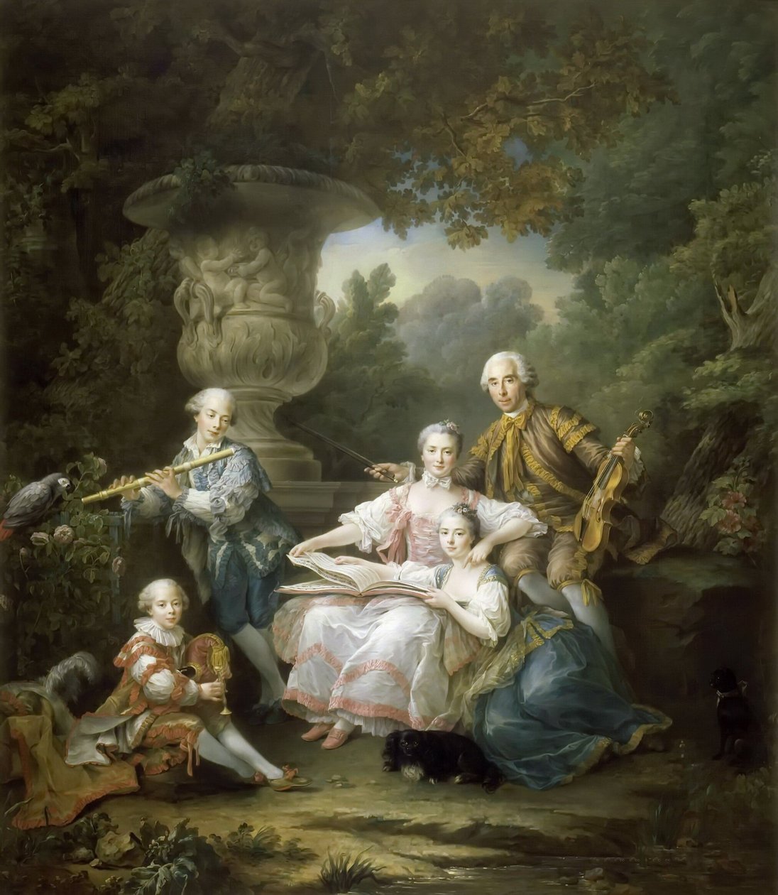 Louis II du Bouchet de Sourches con la sua famiglia da Francois Hubert Drouais