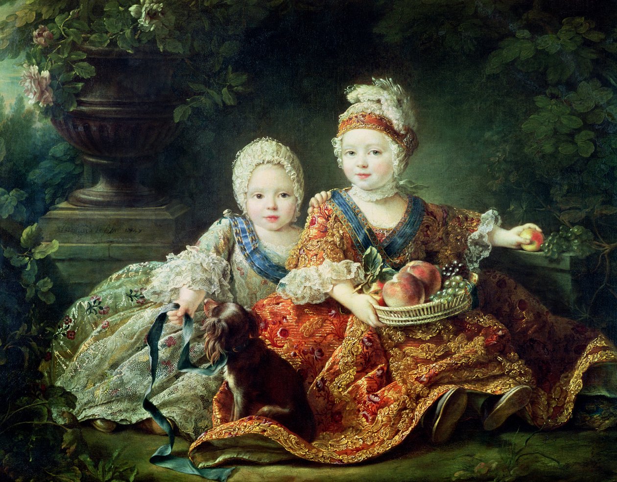 Luigi di Francia (1754-93) duca di Berry e Luigi di Francia (1755-1824) conte di Provenza, futuri re Luigi XVI e Luigi XVIII di Francia, 1757 da Francois Hubert Drouais