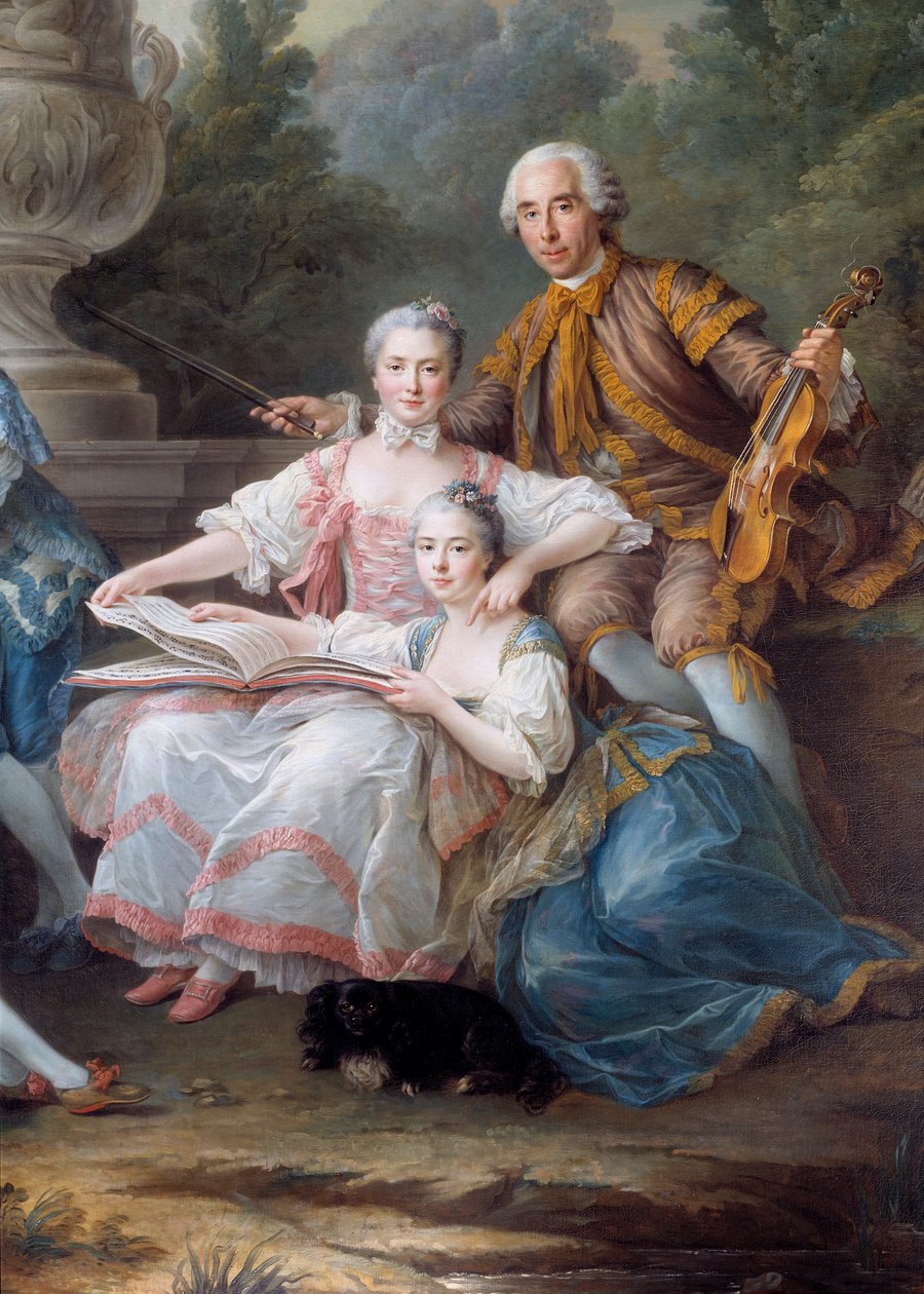 La famiglia di Louis Francois du Bouchet, Marchese di Sourches e Gran Prevosto di Francia (dettaglio) da Francois Hubert Drouais
