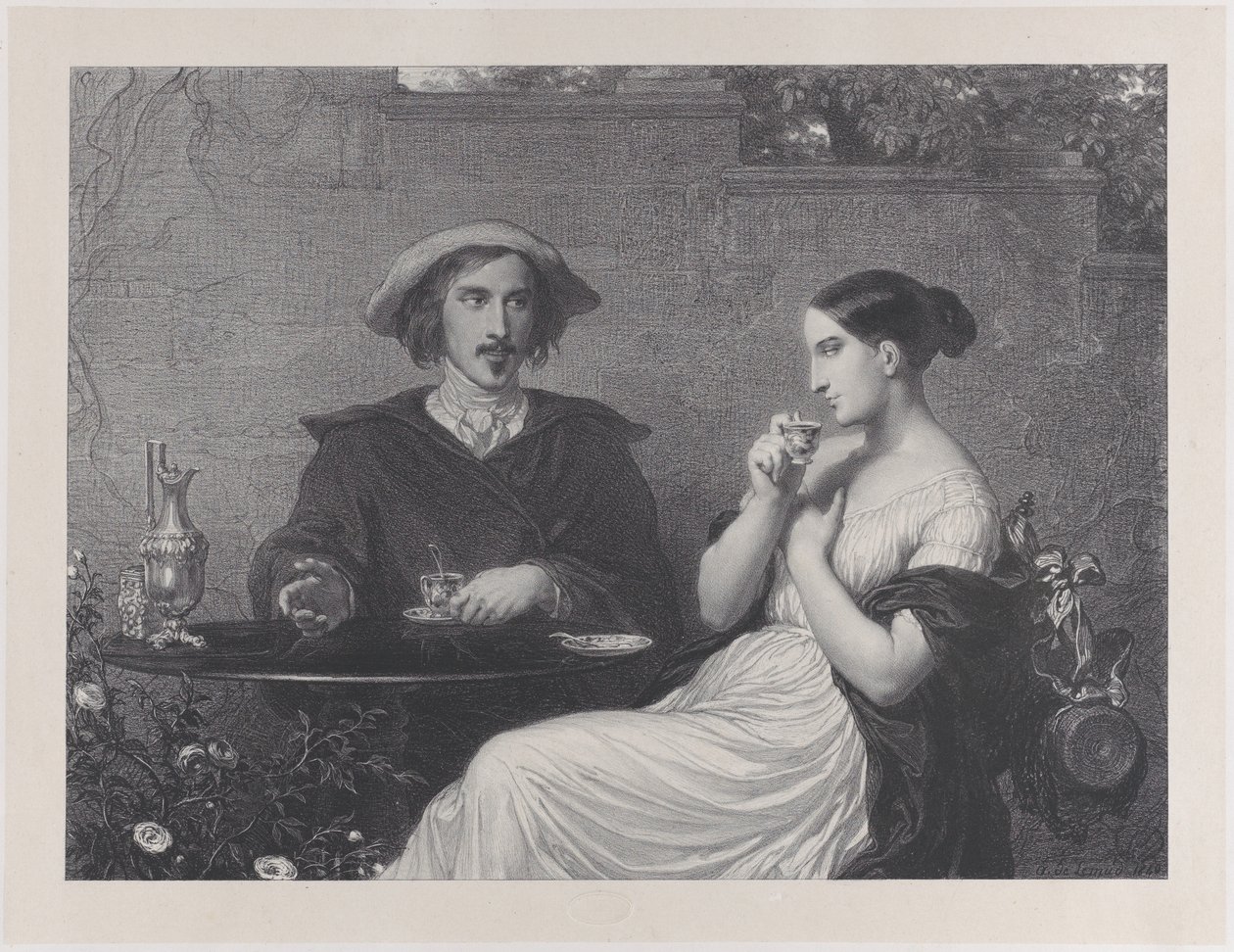 Il caffè, 1840 da Francois Joseph Aime de Lemud