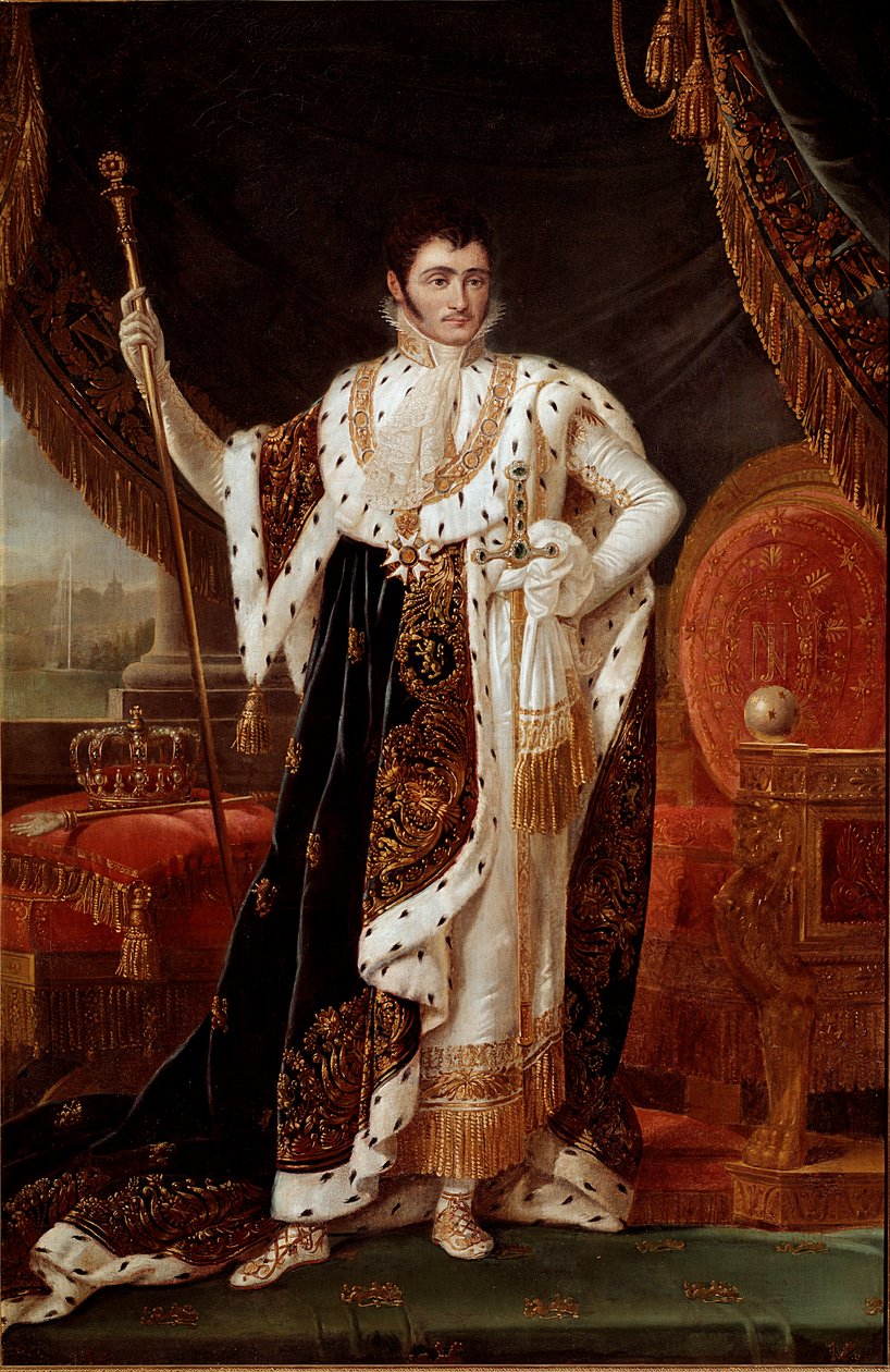 Ritratto di Girolamo Bonaparte (1784-1860) re di Vestfalia, davanti ai giardini di Wilhelmshöhe da Francois Josephe Kinson