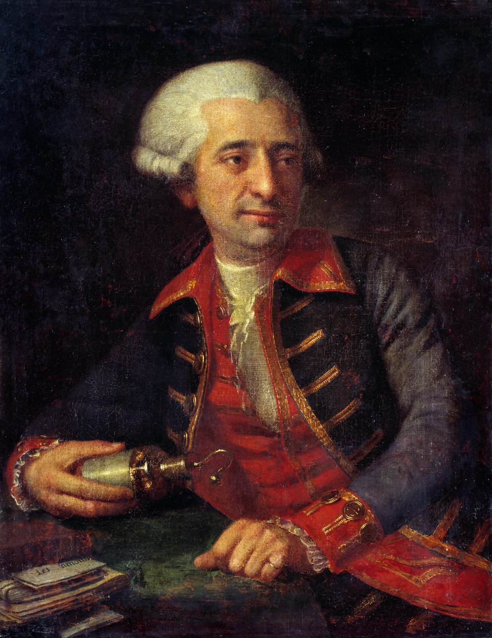 Ritratto di Antoine Louis Lavoisier (1746-1794) chimico francese in uniforme come Ispettore Generale delle Polveri degli Eserciti di Terra e Mare da Francois Louis Brossard de Beaulieu