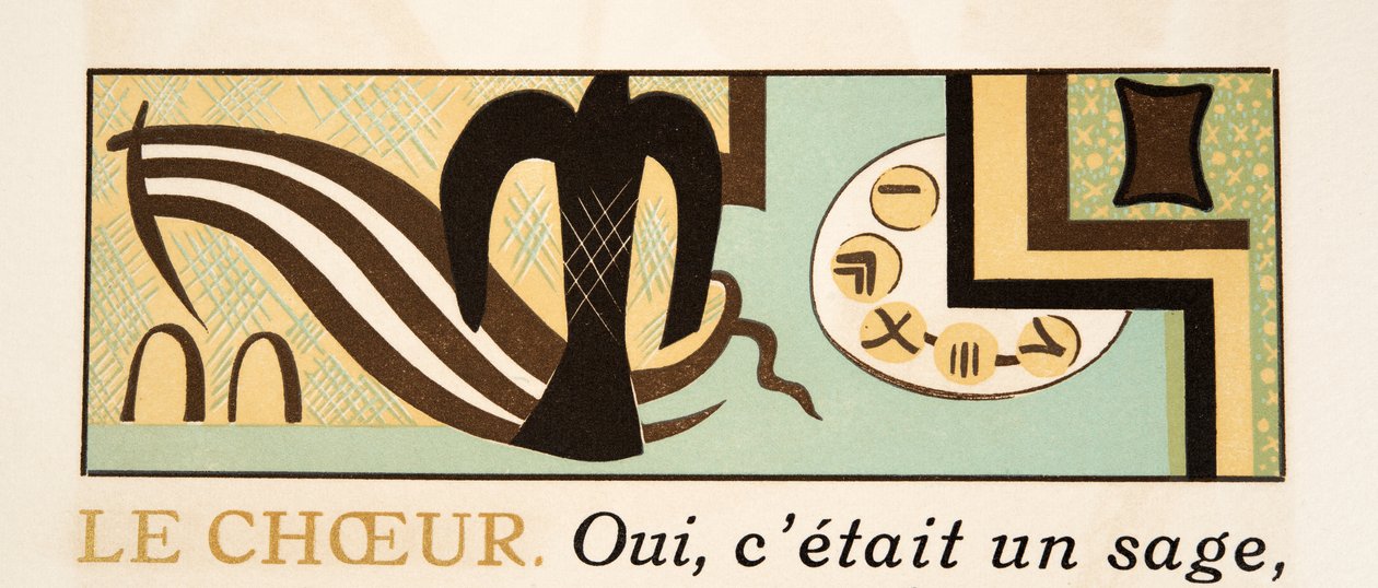 Illustrazione grafica da Prometeo incatenato di Eschilo, pub. 1941 (stampa pochoir) da Francois Louis Schmied