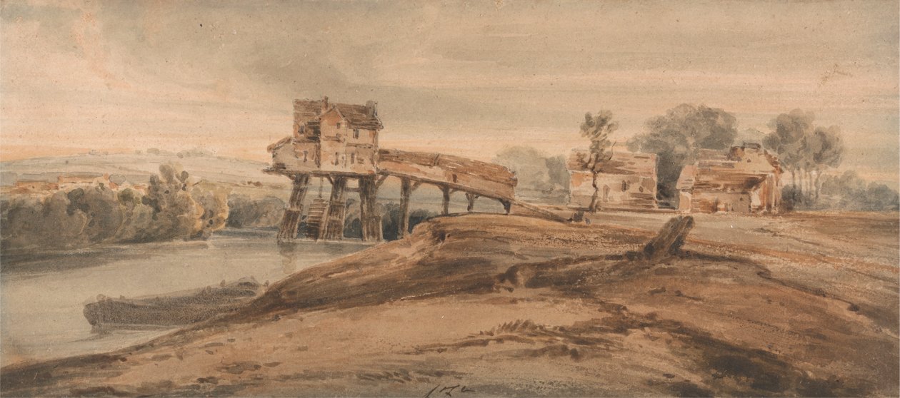 Il Mulino Sopra il Ponte a Charenton da Francois Louis Thomas Francia