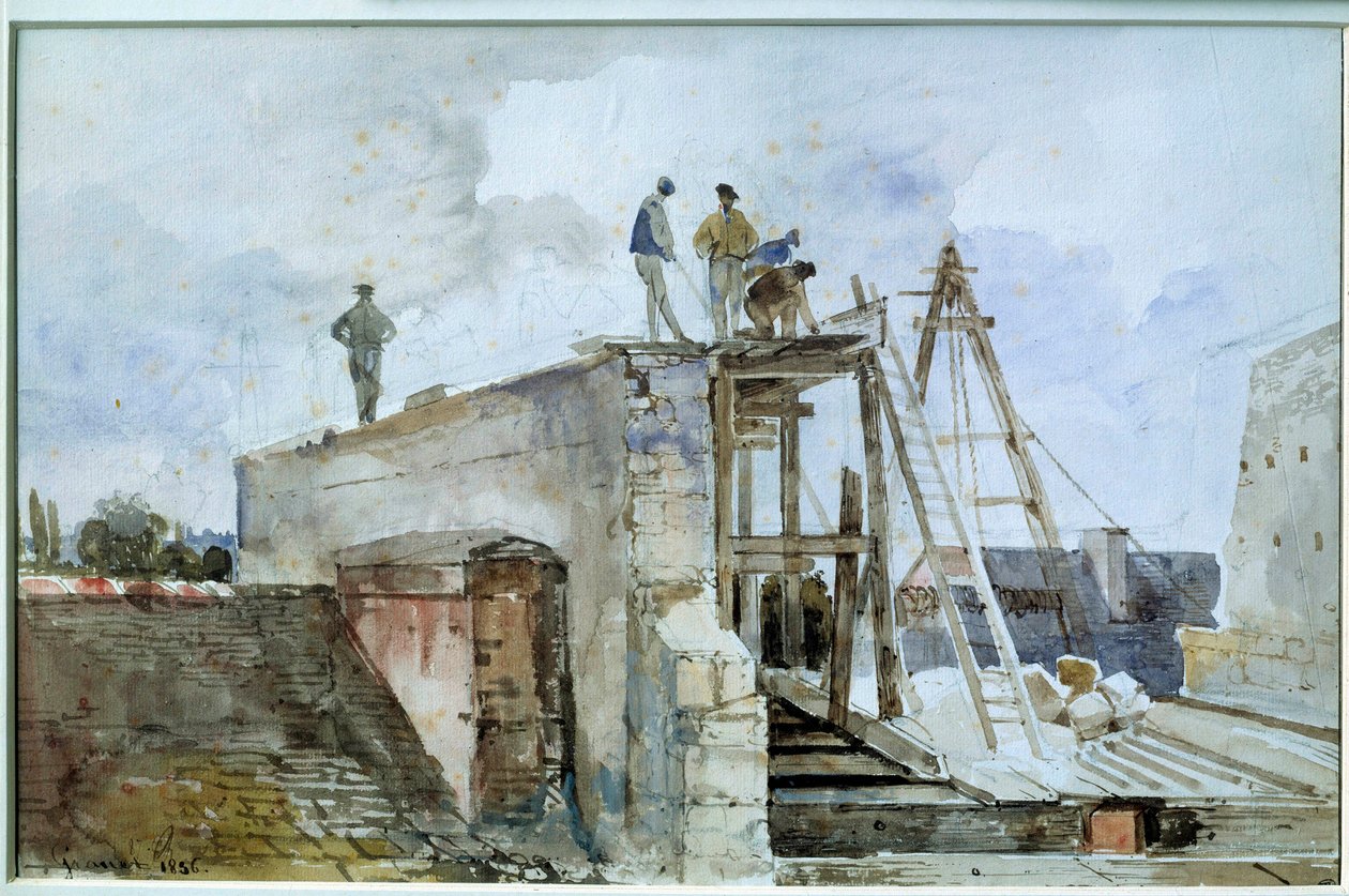 Cantiere di costruzione visto dalla finestra di Granet all