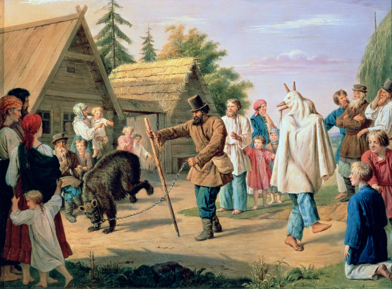Buffoni in un villaggio da Francois Nicholas Riss