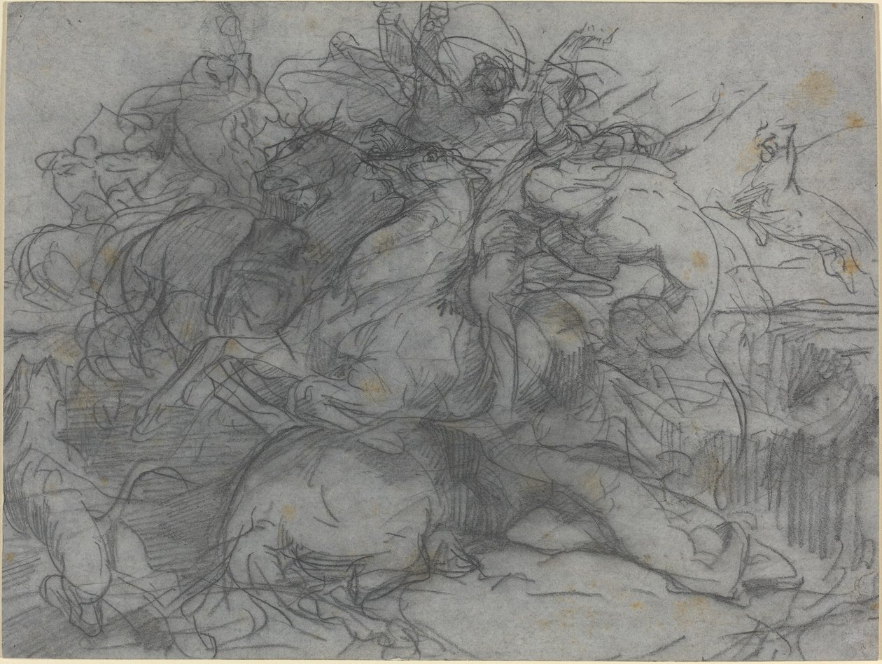 Studio per "Sorpresa" (Battaglia delle Tigri) da Francois Nicolas Chifflart