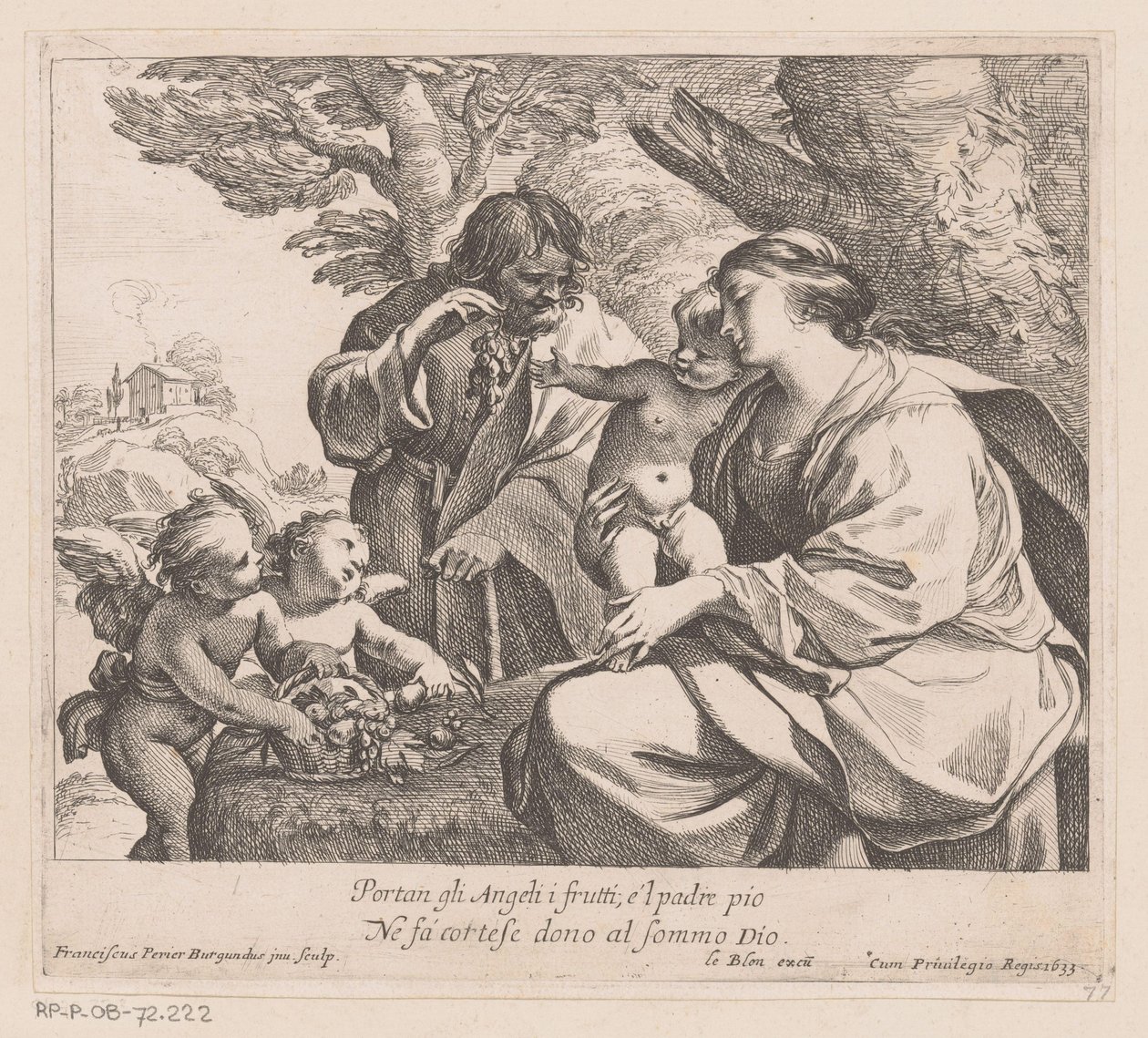 Sacra Famiglia con putti e uva da Francois Perrier