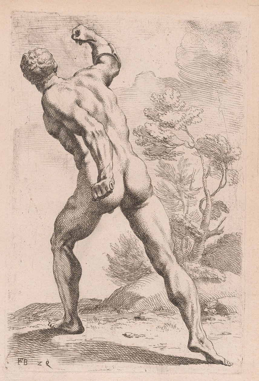 Il Gladiatore Borghese, vista posteriore (tavola 29) da Francois Perrier