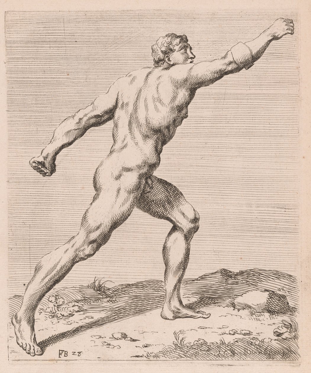 Il Gladiatore Borghese, vista laterale, girato a destra [tavola 28] da Francois Perrier
