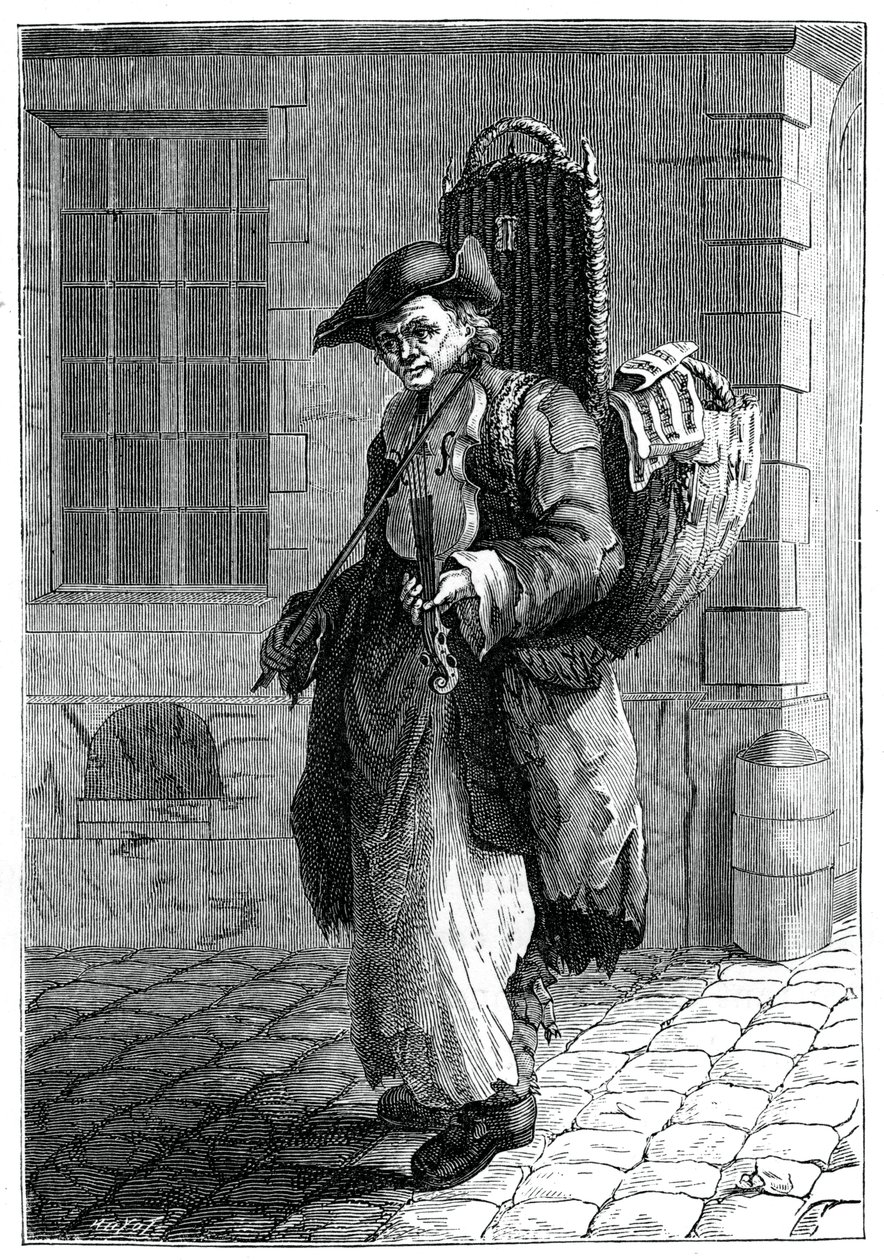 Musicista itinerante, 1885 da Francois Robert Ingouf