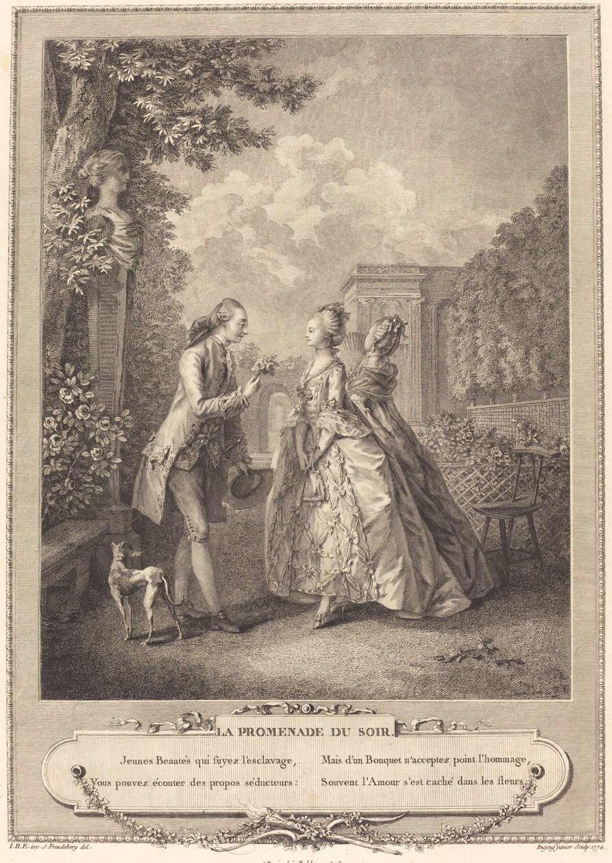 La passeggiata serale da Francois Robert Ingouf after Sigmund Freudenberger