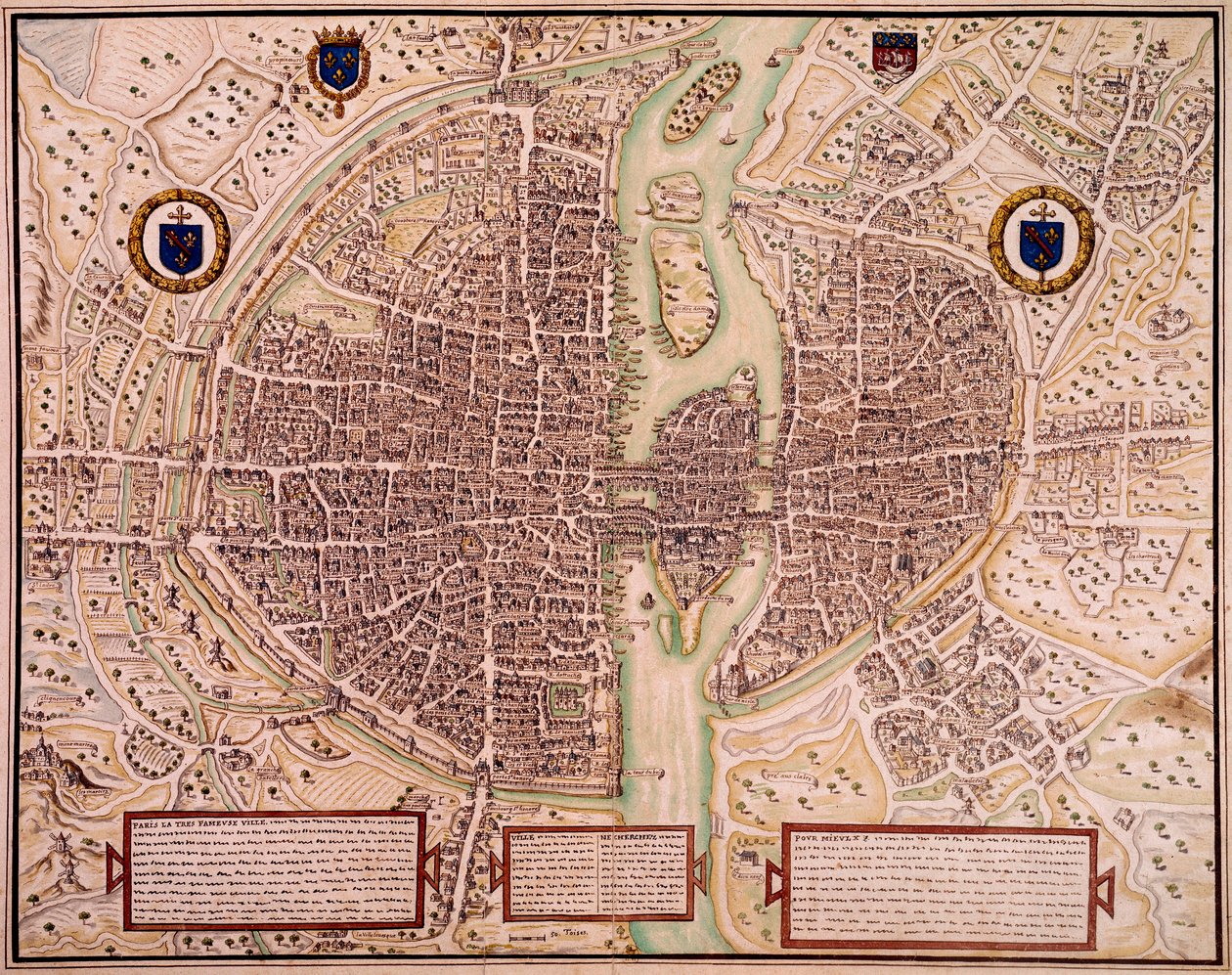 Mappa della città di Parigi nel 1540-1555 detta dell