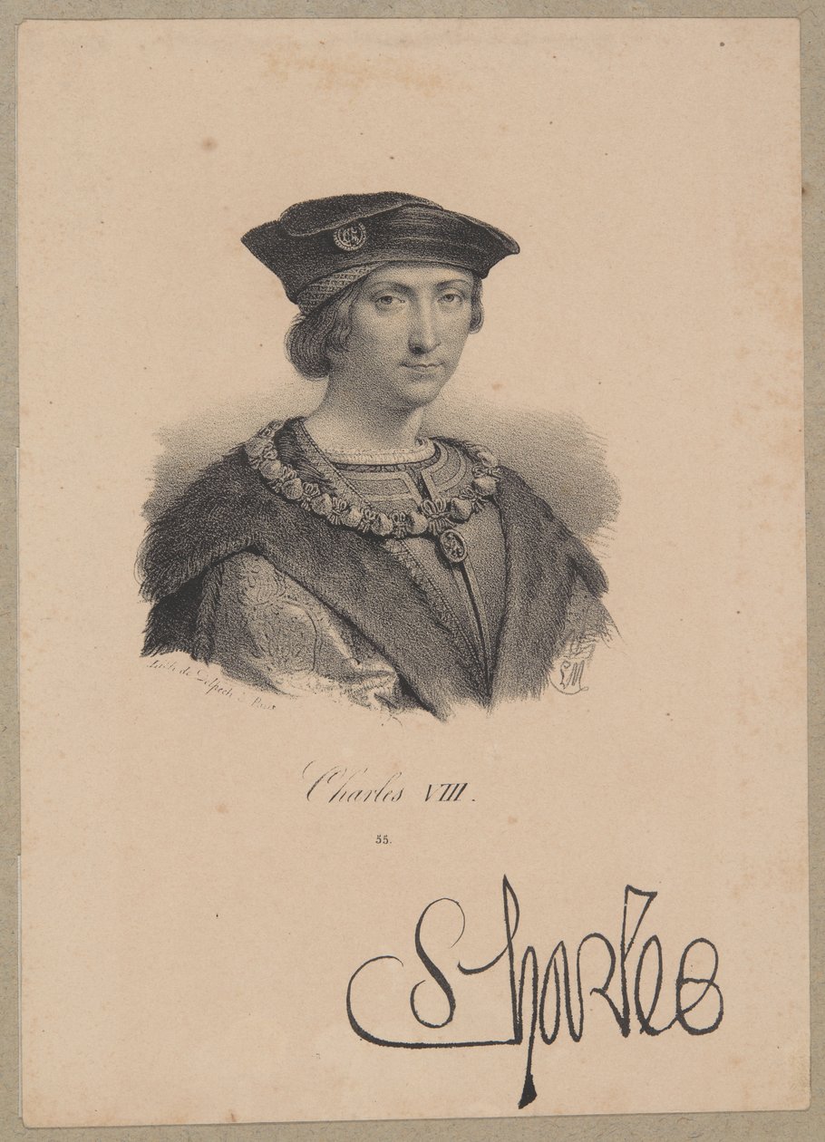 Carlo VIII (1470, Amboise - 1498, Amboise) – re di Francia dal 1483, della dinastia dei Valois da Francois Seraphin Delpech