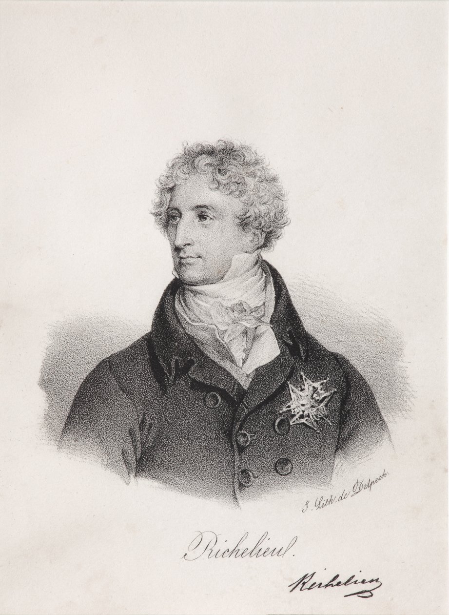 Ritratto di Armand Emmanuel du Plessis, duca di Richelieu, 1820s da Francois Seraphin Delpech