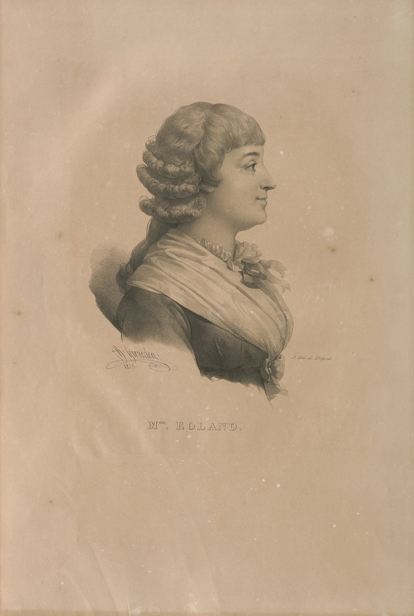 Ritratto di Madame Roland 1754-1793, 1825 da Francois Seraphin Delpech