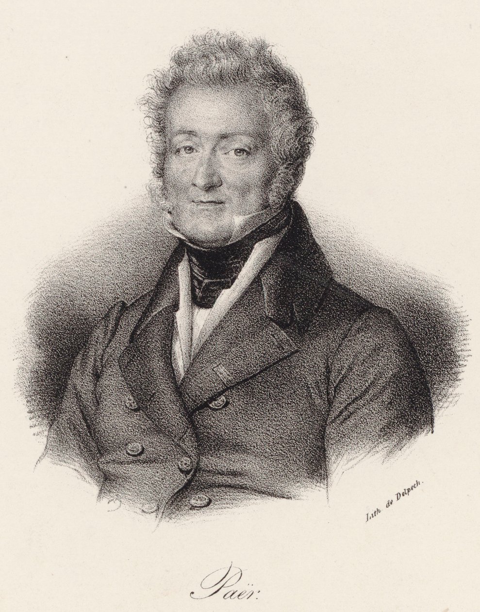 Ritratto del Compositore Ferdinando Paer 1771-1839, 1830 da Francois Seraphin Delpech